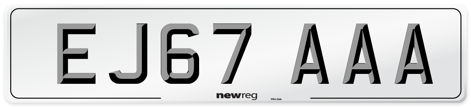 EJ67 AAA Number Plate from New Reg